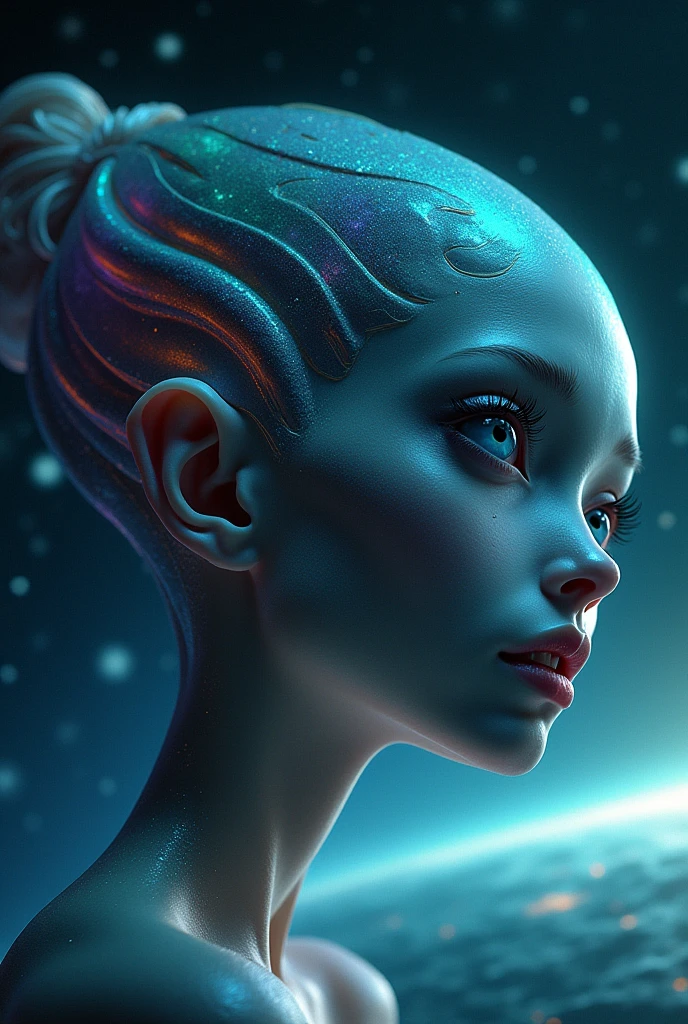 beautiful alien woman being abducted, photo realist