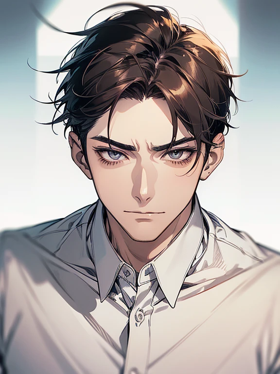 Ultra Detail,Haig Quality,sketch,1male,matured male,Beautiful face,(black short hair),Handsome men,Pearl skin,White short sleeved shirt,drooping eyes,japanese high school,Dynamic Angle,Japan Anime,Whole body,face forward