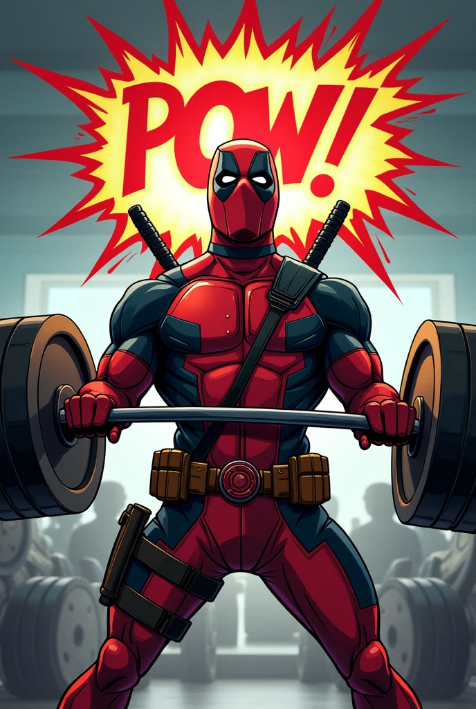 Animated Deadpool lifting with difficulty