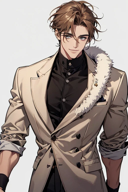 Handsome guy　smile　model　Unkempt head