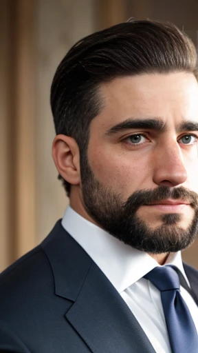 A badass Jewish man focused on the face. 