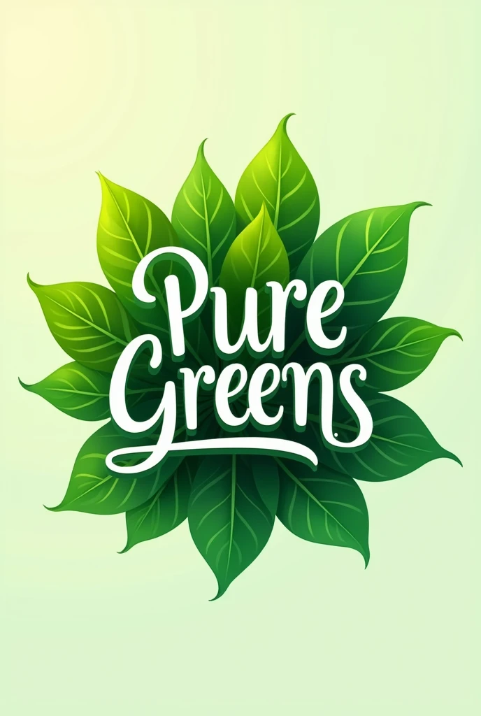 A logo that says: "Pure Greens" and have a good background