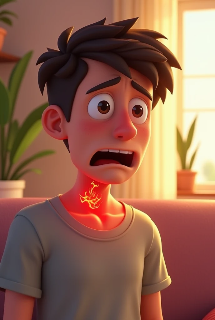 Person with Swollen lymph nodes animation