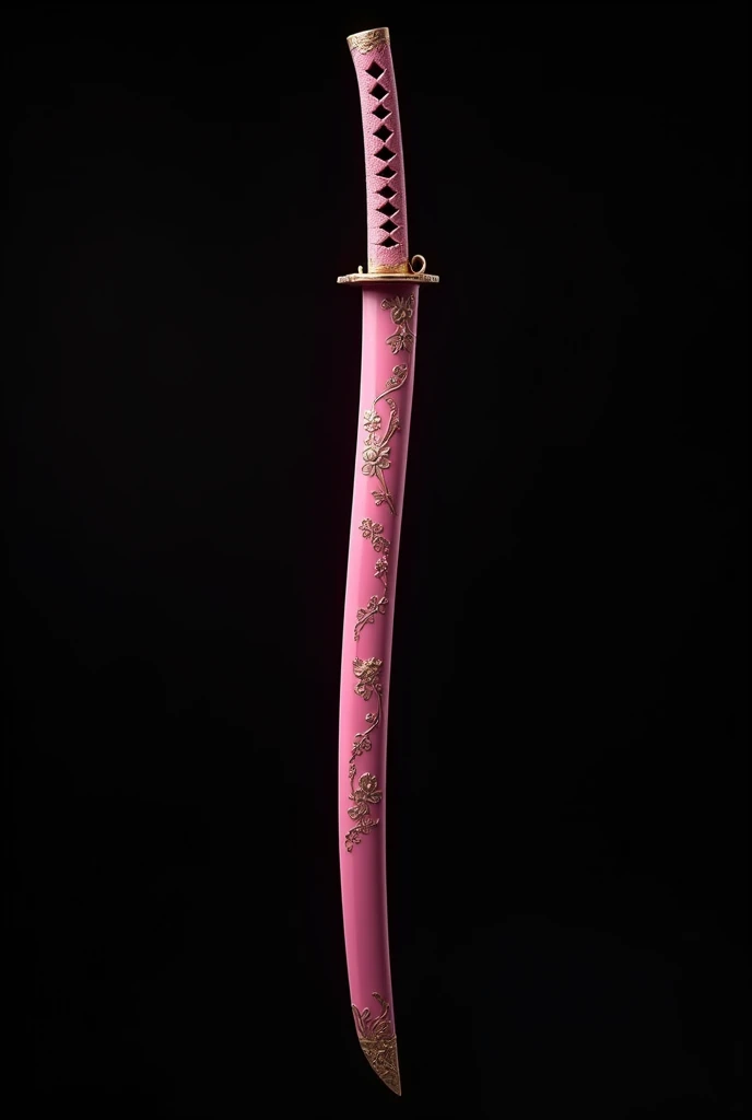 Pink Katana Sheath Black Background Style