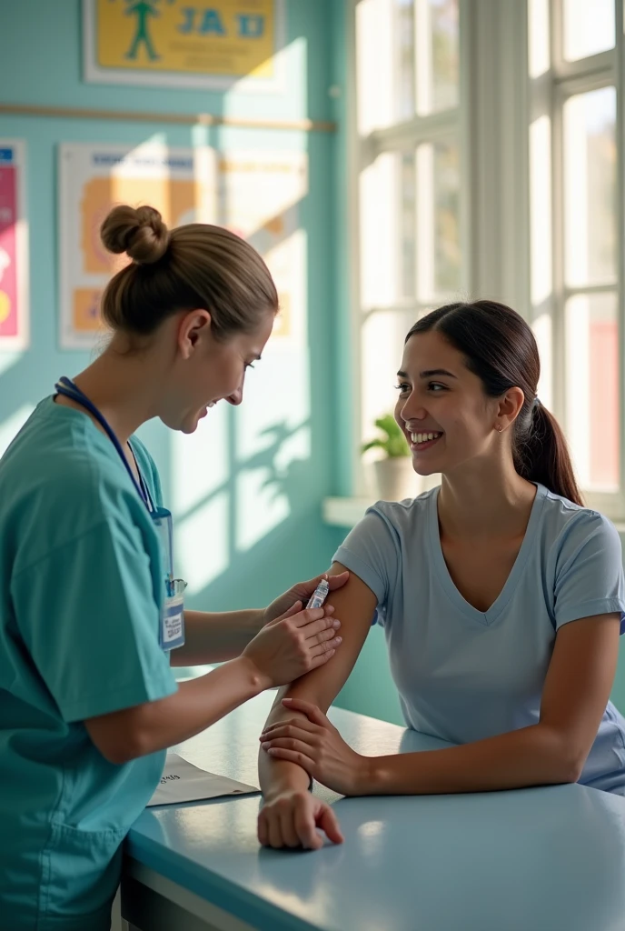 Person being vaccinated