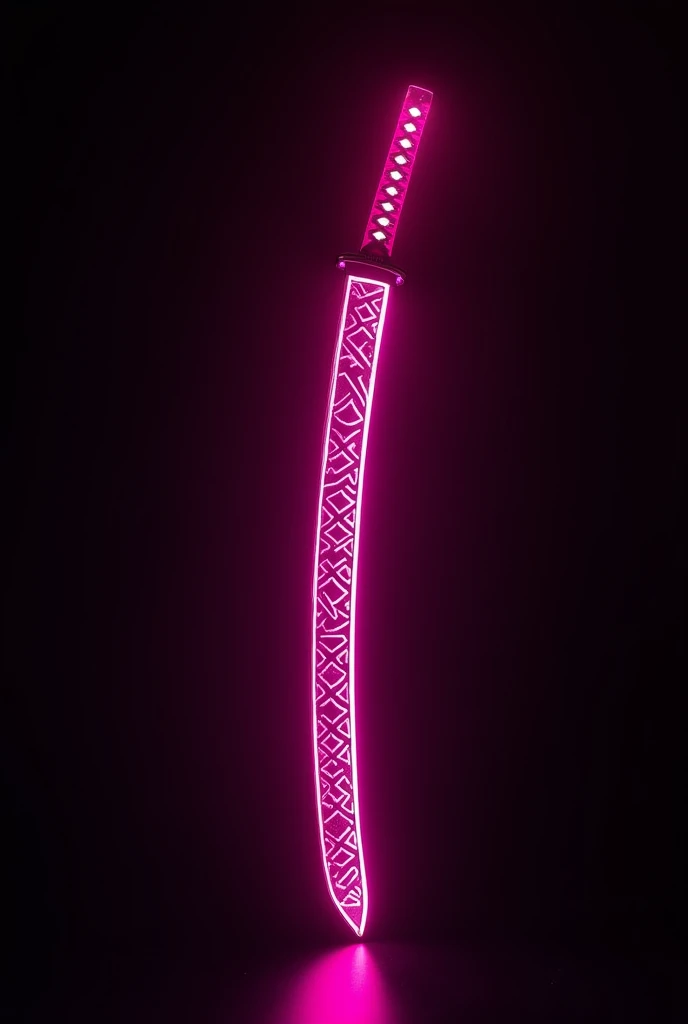 Pink neon Katana sheath style
Black background