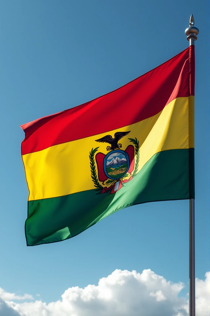 The flag of Bolivia and its coat of arms 