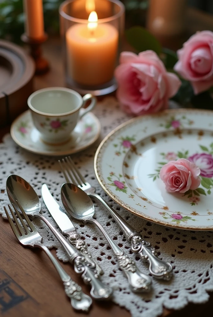 Make me a cutlery set with the Victorian style of flower knows and that is coquette.
