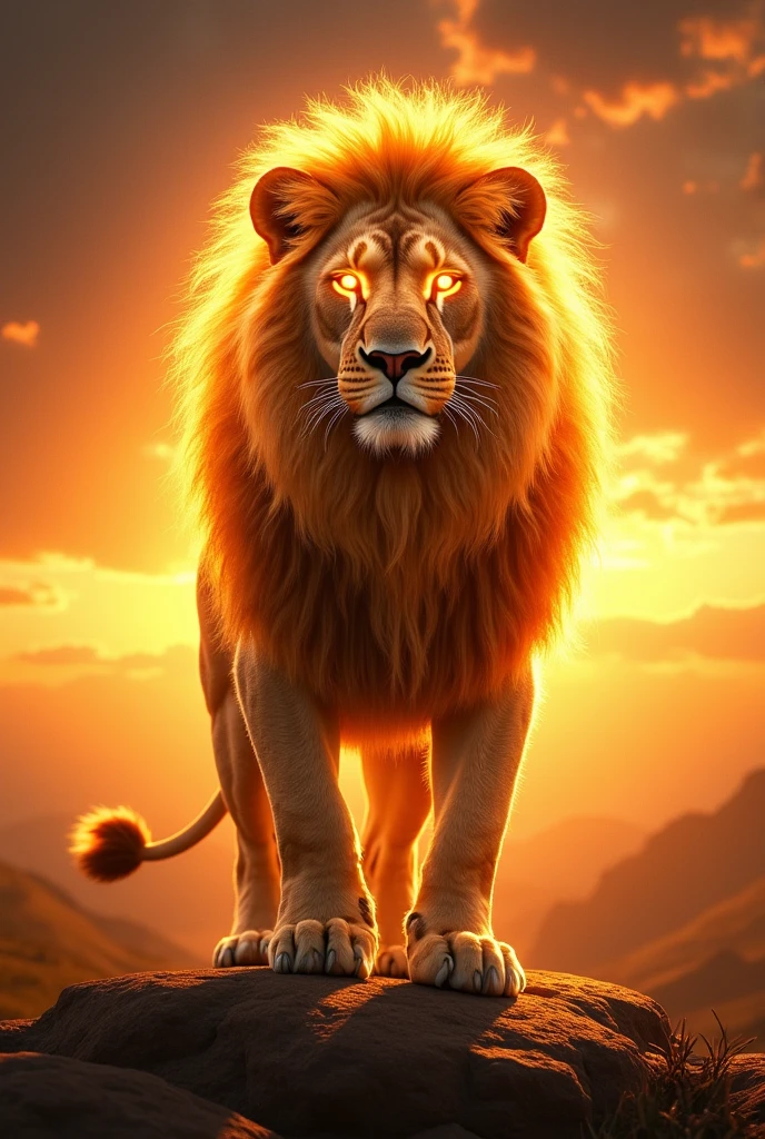 (best quality, masterpiece, ultra detailed, ultra high res, photorealistic, raw photo, absurdres, absolutely resolution), A fictional creature that combines Lion and Sun