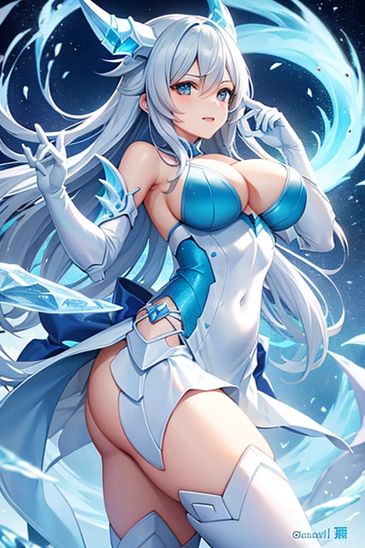 Ice Dragon Waifu in Ice Armor