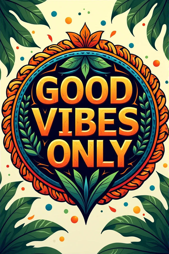 Tribal theme logo for my page name Good Vibes Only
