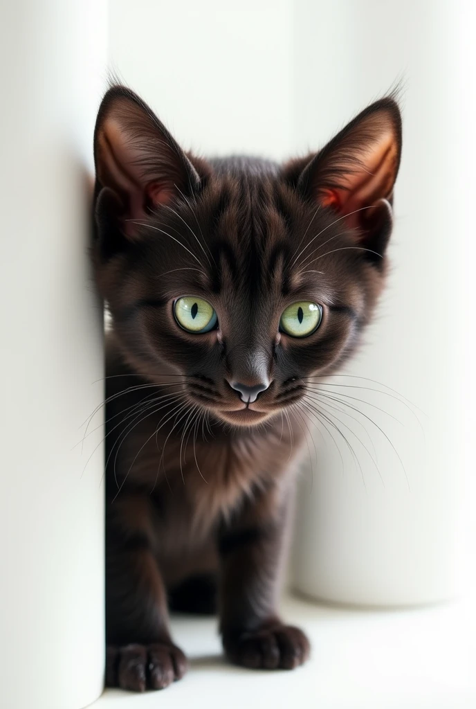 Cute black cat,Background is white,Baby cat