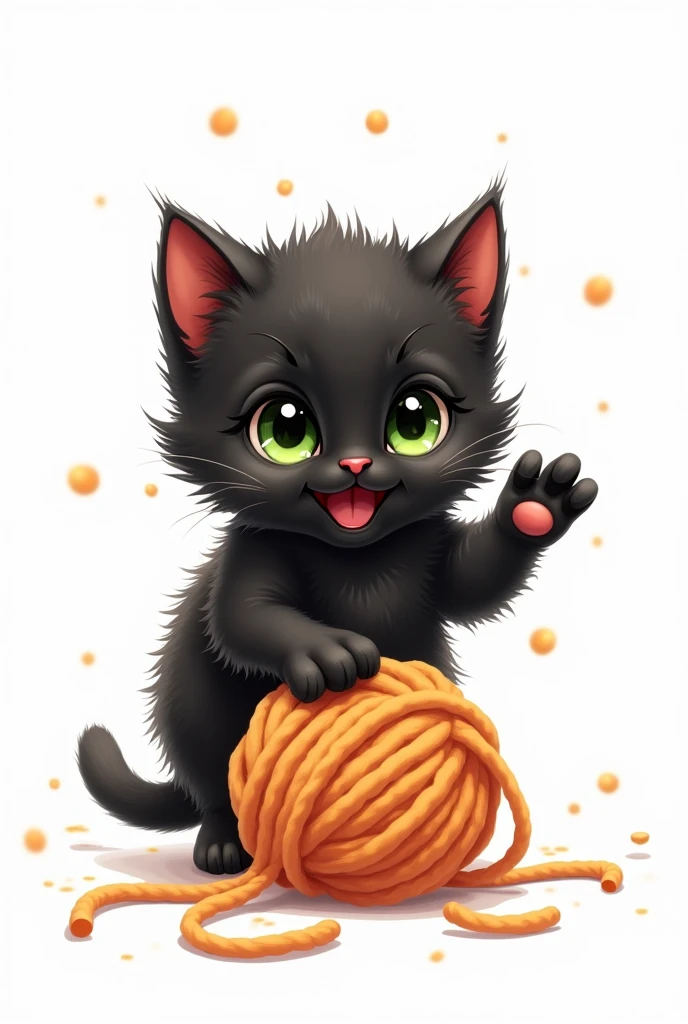Cute black cat,Background is white,Baby cat,An illustration