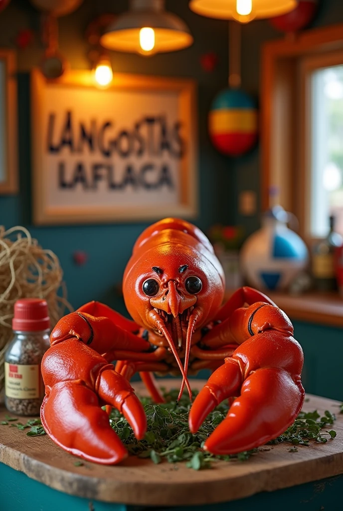 Make a tender smiling lobster at a lobster shop called “langostas la flaca”