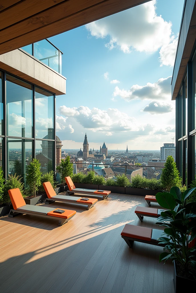 Photo of a luxurious rooftop gym in Brussels