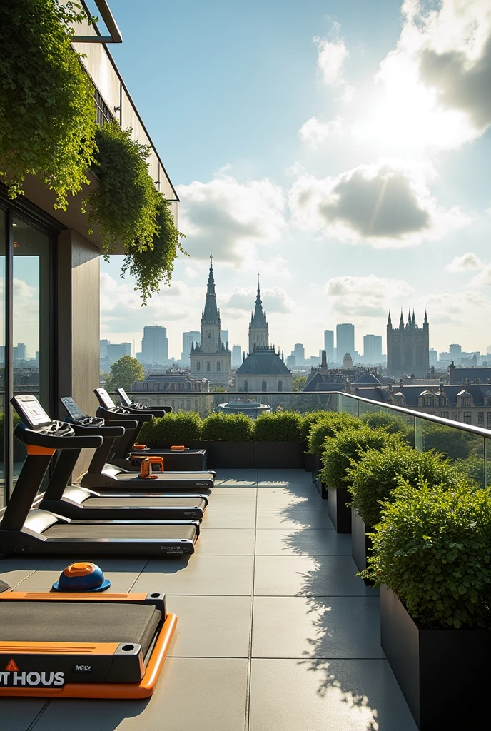 Photo of a luxurious rooftop gym in Brussels