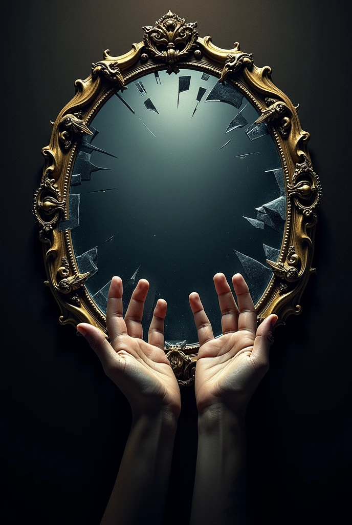 (Thriller movie poster)：One hand shattered a magnificent mirror.
