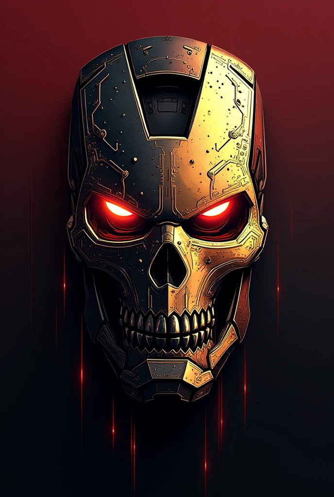 Iron Man Skull vector few colors