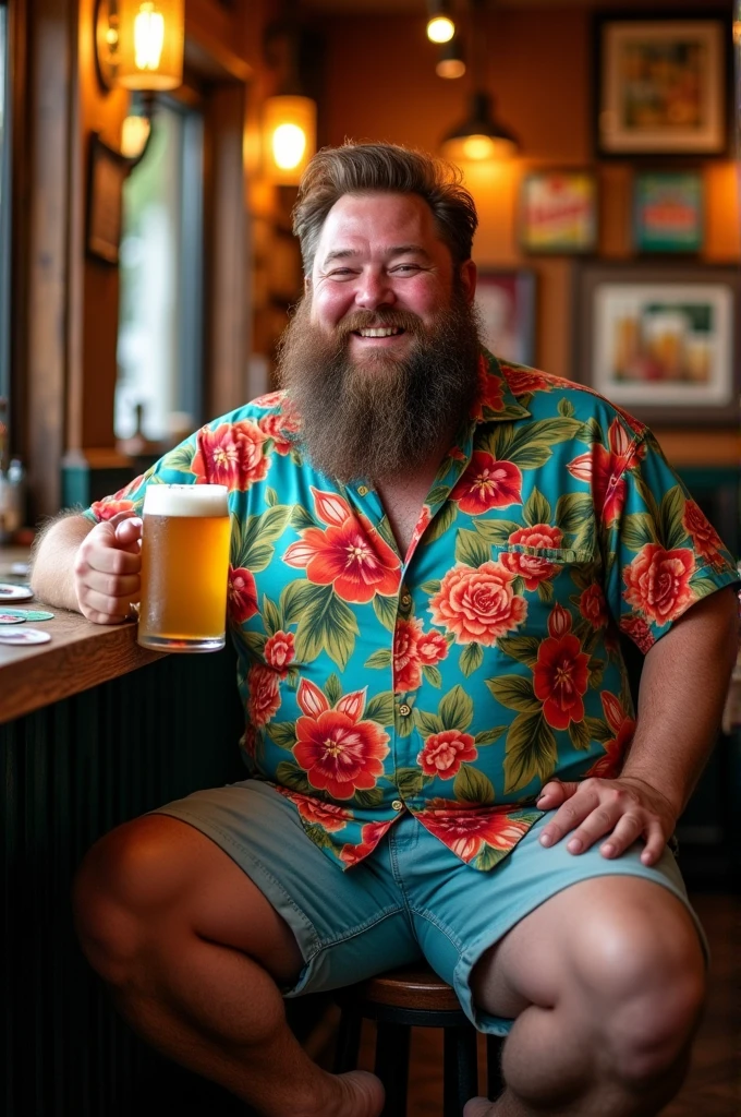 Images of a chubby man drinking beer