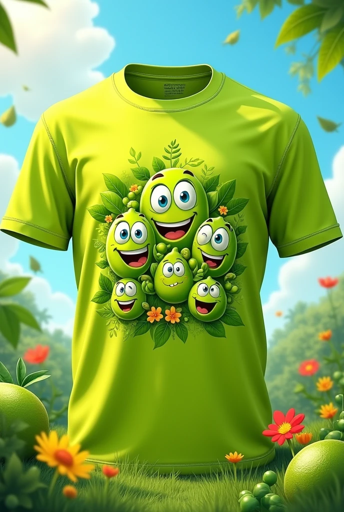 Lime alliance t-shirt with cartoons