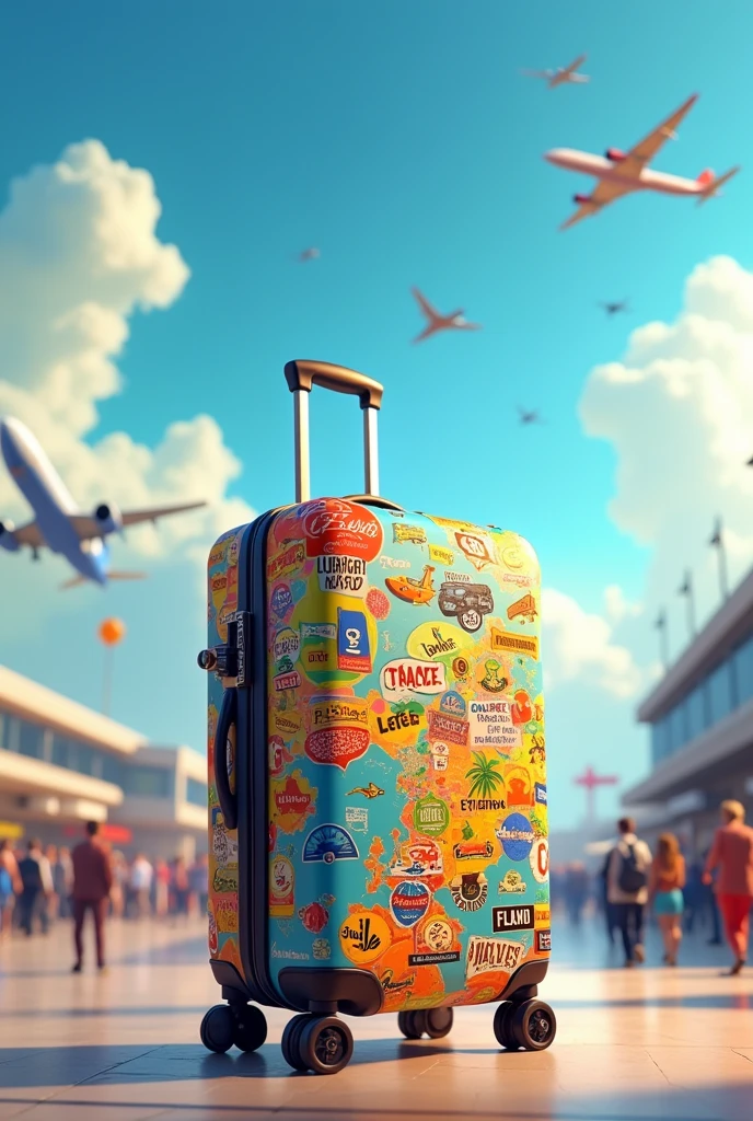Animated representation of a suitcase for a trip