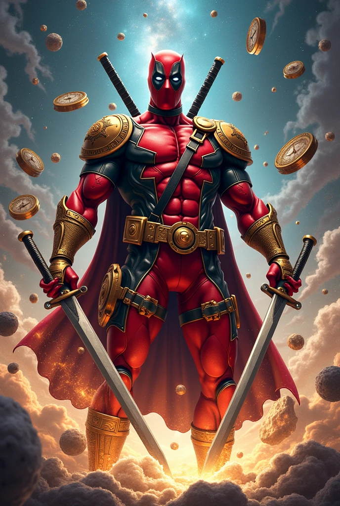 Animated Deadpool merges with the God Kronos.