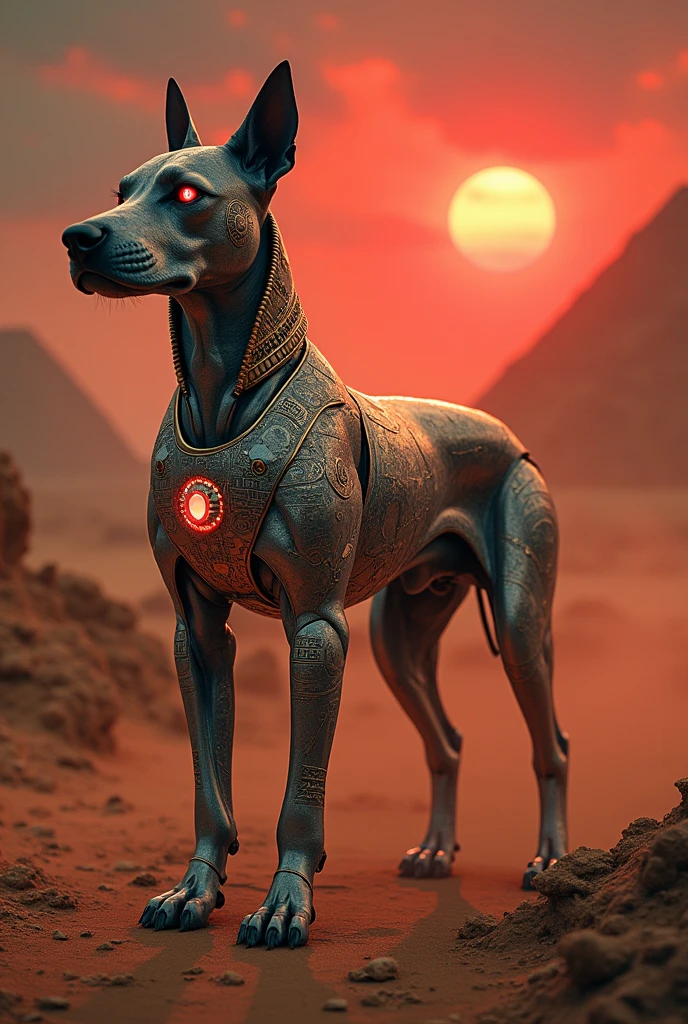 A robotic pitbull so technologically advanced that the gods fear it, and it must have ancient Egyptian jewels. 