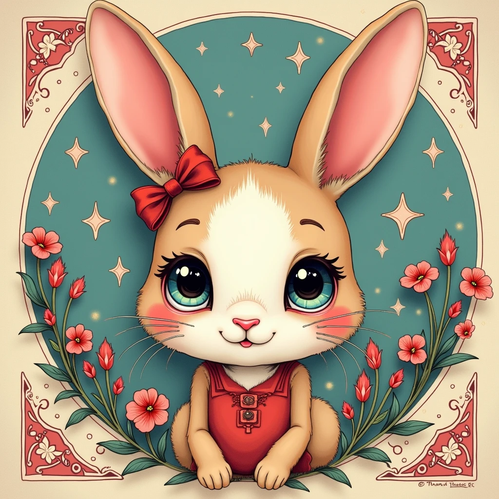 high quality、high resolution、High precision、Real Stick、delicate、Precision、detailed、Deep touch、Attractive colors、Engraving illustration、The face is a cat、Deformed bunny girl