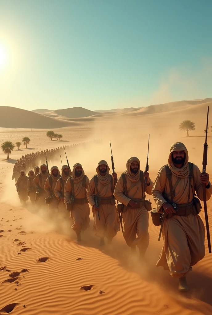 Islamic Sudanese Horde Steppe in the Tropical Desert, Hundreds if not thousands of them, With Firearms equipped
