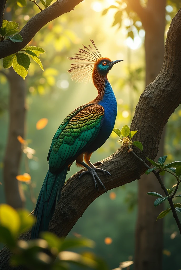 Lyre bird on the tree