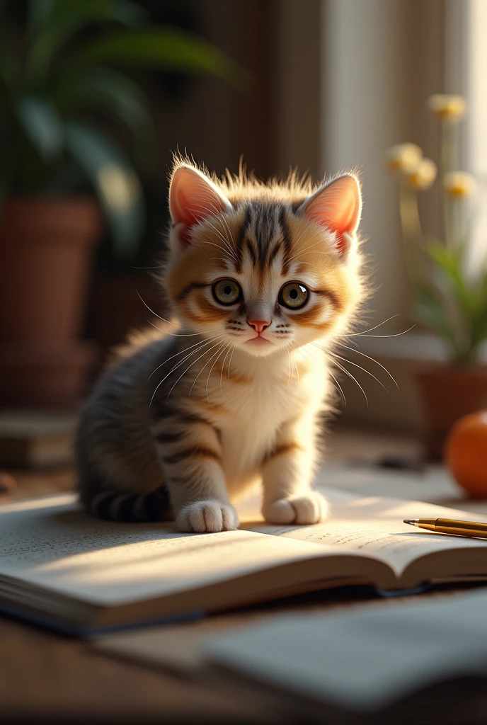 (a cute kitten,incredibly detailed,highly detailed,absurdly detailed,extremely realistic,photorealistic,masterpiece,8k,ultra-detailed,detailed environment,cozy workspace,studying on a computer,circle pattern,warm lighting,natural colors,soft focus,cinematic lighting,soft shadows,volumetric lighting,depth of field,elegant,sophisticated)