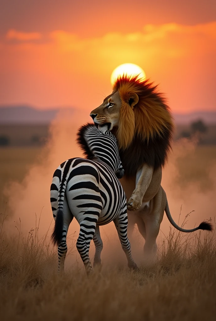 Create Lion eat zabra