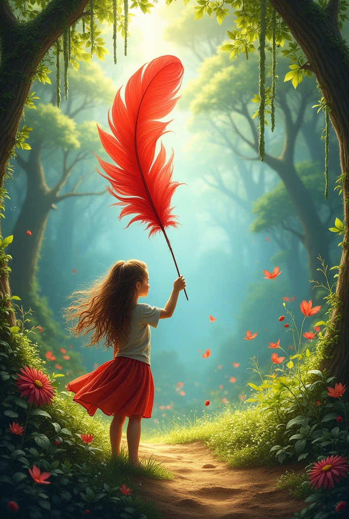 Red feather Save the world with simple paint