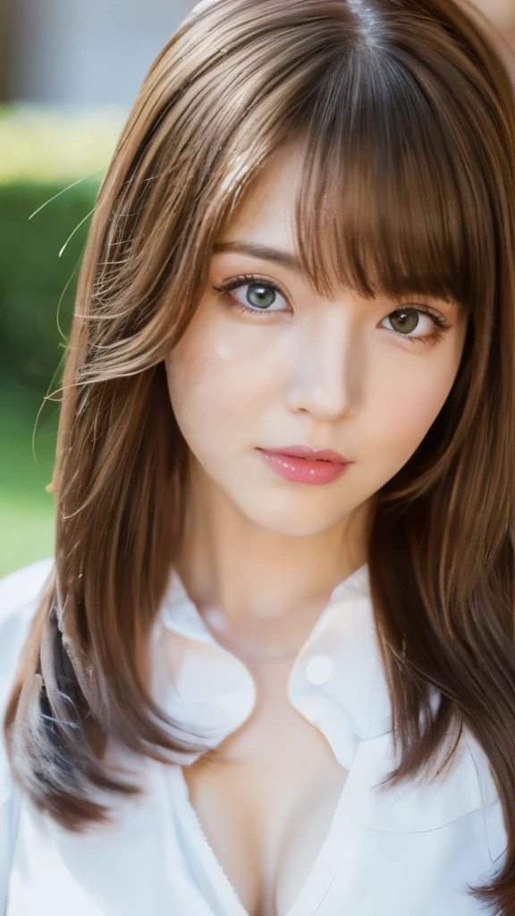 Best quality, 8k, ,Masterpiece :1.3)), facing viewer,((full body1.2)) ,pretty woman, wide shot ,1girl, , selfie , , Illumination , brown hair , bangs,ultra-detailed face, highly detailed lips, detailed eyes, double eyelid