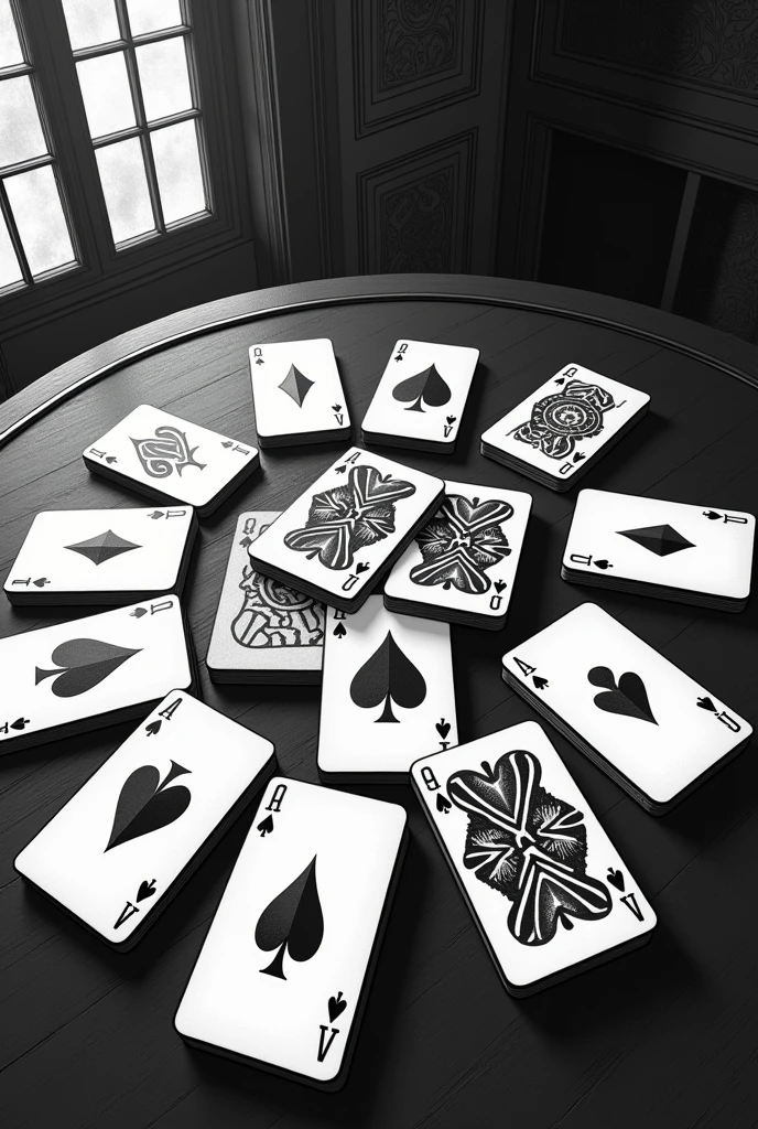 drawing black and white cards