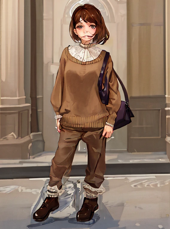 ,　European style, cute, Brown Hair