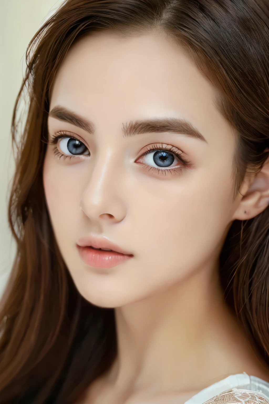 (((32ｋ,high details,high detail、masterpiece,attention to detail,alone))),Raw photo & realistic atmosphere,beautiful dark blue eyes,detailed mouth,glossy lips,thin eyebrows,fine eyes、Soft white skin that shines in every detail、Her deep black eyes are very beautiful,lip details、very beautiful face,very well-shaped face、lifelike face,shining beautiful lips,beautiful eyebrows,infinite reality, Realistic Young idol sculpture,she&#39;she&#39;she&#39;she&#39;she&#39;she&#39;she&#39;s a very cute woman , idol sculpture, Young idol sculpture, Very beautiful and cute 22 year old beauty,incredibly beautiful and classy，22 year old beauty,natural soft light,（shiny hair,,Beautiful and kind eyes：1.5）,gentle smile,well-shaped chest,medium long hair,beautiful posture,no makeup,think ahead，whole body，
