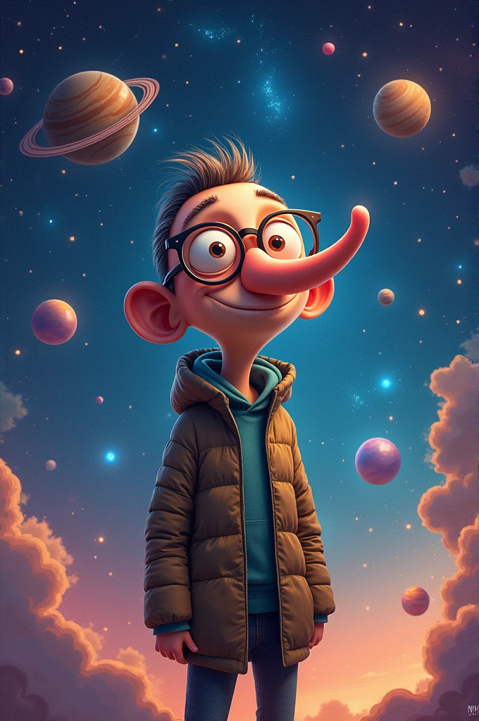 The biggest nosed person in the universe with glasses