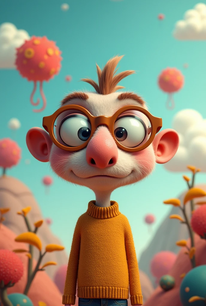 The biggest nosed person in the universe with glasses