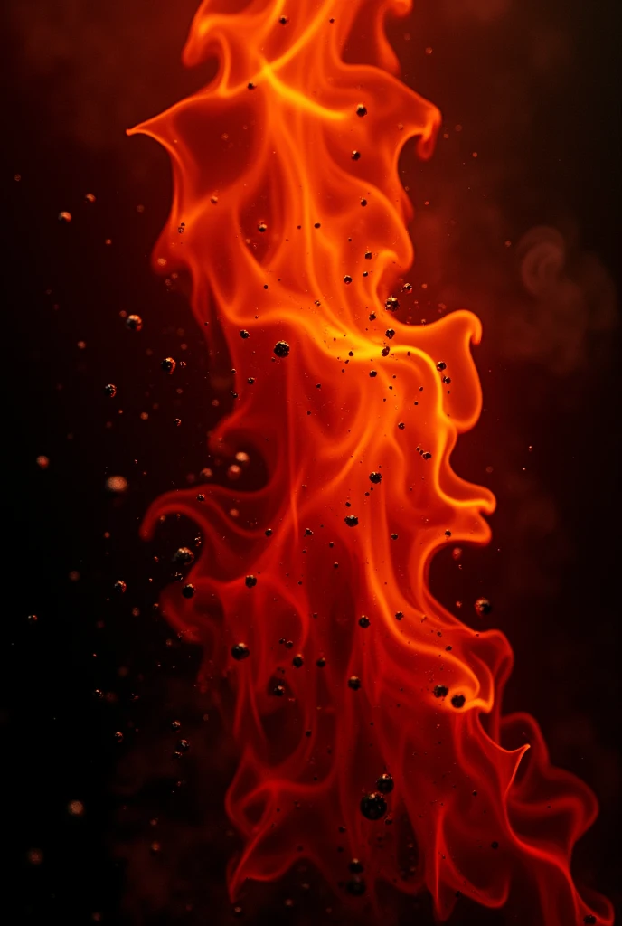 (photorealism:1.2), Create a red fire texture with black particles on a completely empty black background.