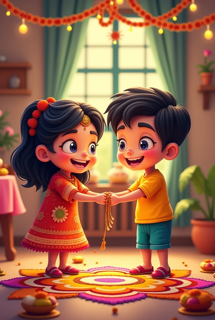 Rakshabandhan ,brother,sister, cartoon 