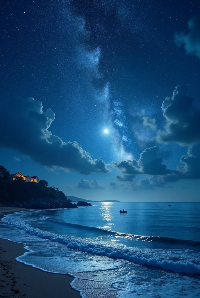sea with sky full of stars