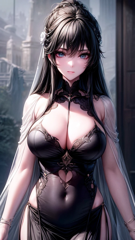 (Surreal) , (illustration), (Improve resolution), (8K), (Extremely detailed), (best illustration), (Beautiful and delicate eyes), (best quality), (Extremely detailed), (masterpiece), (wallpaper), (Delicate face), 1 girl, Black straight hair, slim body, Fine details, in the darkness, Deep Shadows, Low profile, Purebred face_v1, a happy expression, Summer Clothing, Fall, Rainforest,Large ,Big ,Sexy,Cooutfit。