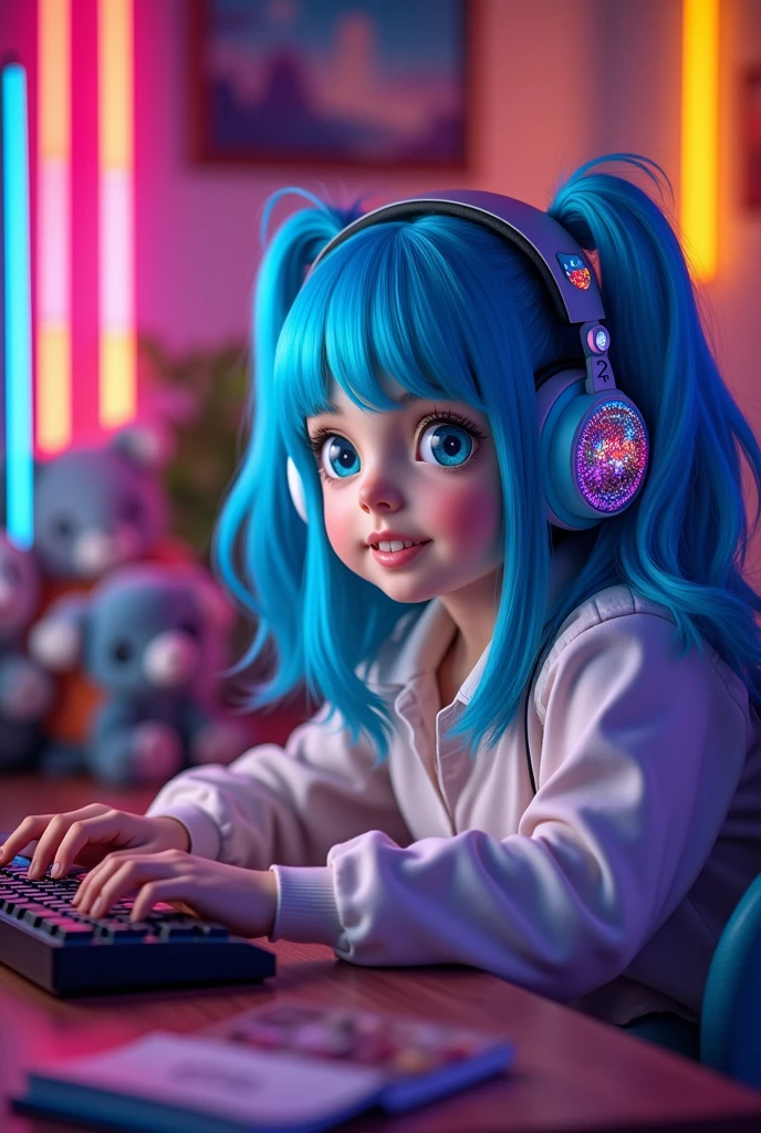 create a cute girl gamer 