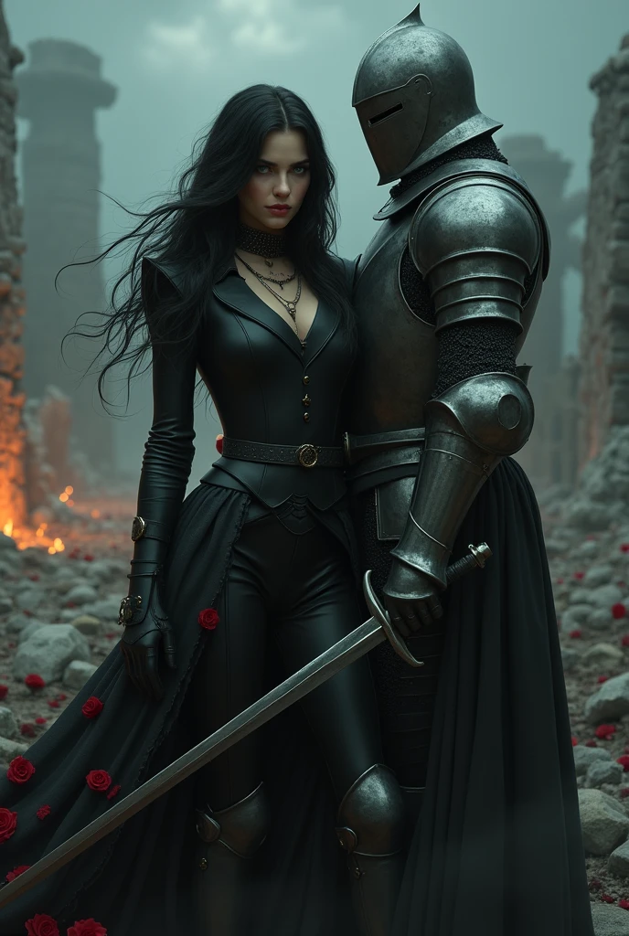 The Black Widow died at the hands of the knight.