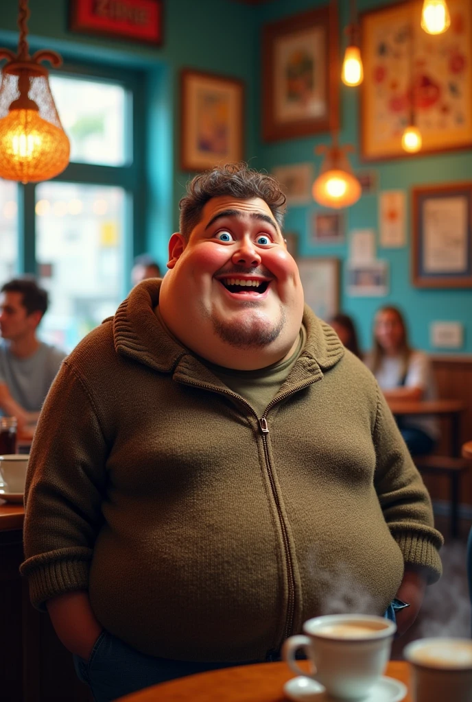 A cute fat man who cries after being insulted by a woman
