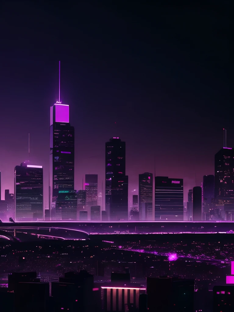 a purple and black poster with a city skyline in the background, 4 k hd wallpaper illustration, 4 k hd illustrative wallpaper, style of gta v artworks, masterpiece epic retrowave art, epic retrowave art, vaporwave city, retrowave art, gta loading screen art, gta art, cyberpunk landscape wallpaper, synthwave city, retrowave epic art