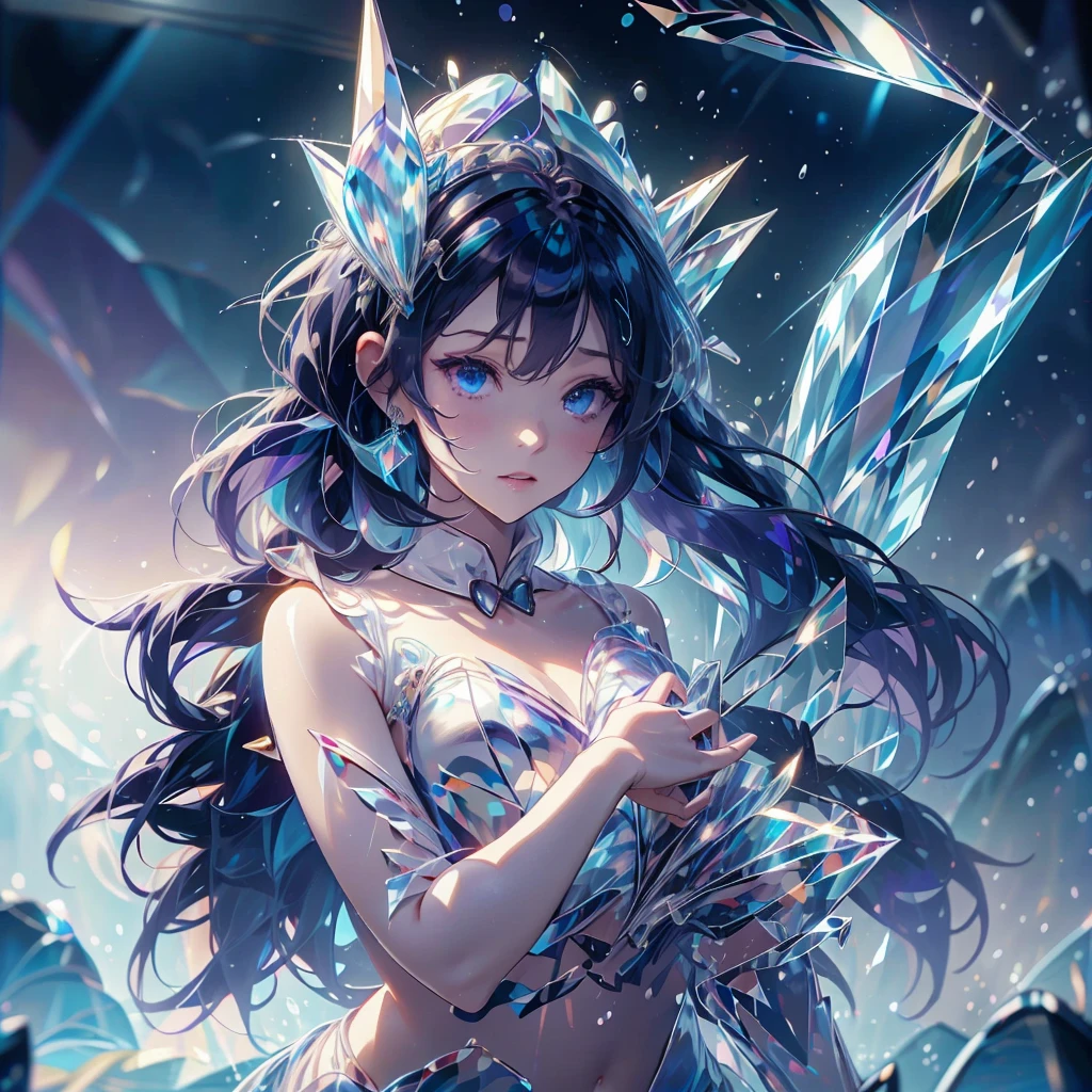 It looks like it's coming out of the screen.、Magic Art、Trick Art、Cyan ulblackholetech、cute、Highest quality、Masterpiece、Official Art、Dynamic composition、Super detailed、Perfect Anatomy、Hunting Hat、Unique hairstyle、Unique clothing、Dynamic Colors、Creamy white and purple hair color、A beauty that could suck you in、crystallineAI、Stained glass、