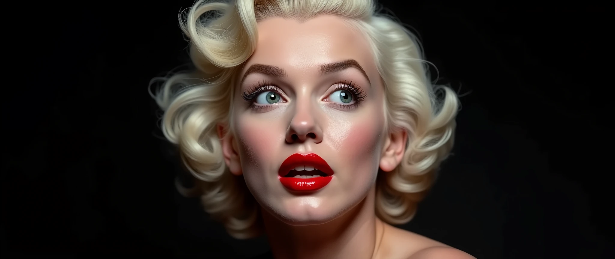 Marilyn Monroe. Extreme reaction (black photo)