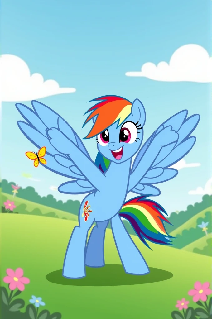 a rainbow dash from mlp doing the t pose